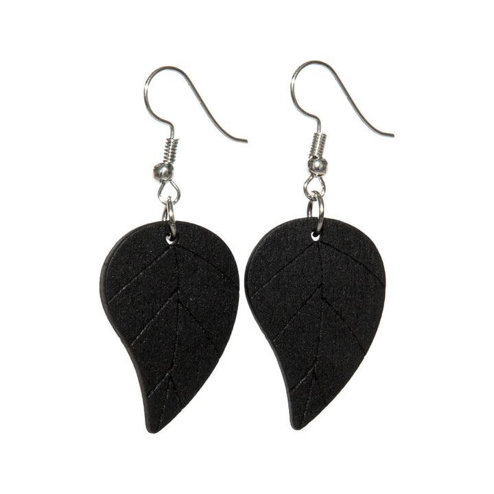 Wooden leaf earrings (Steel 316L)