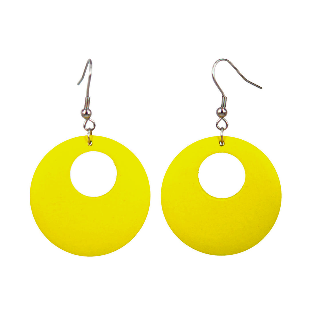 Domestic round wood earrings (Steel 316L)