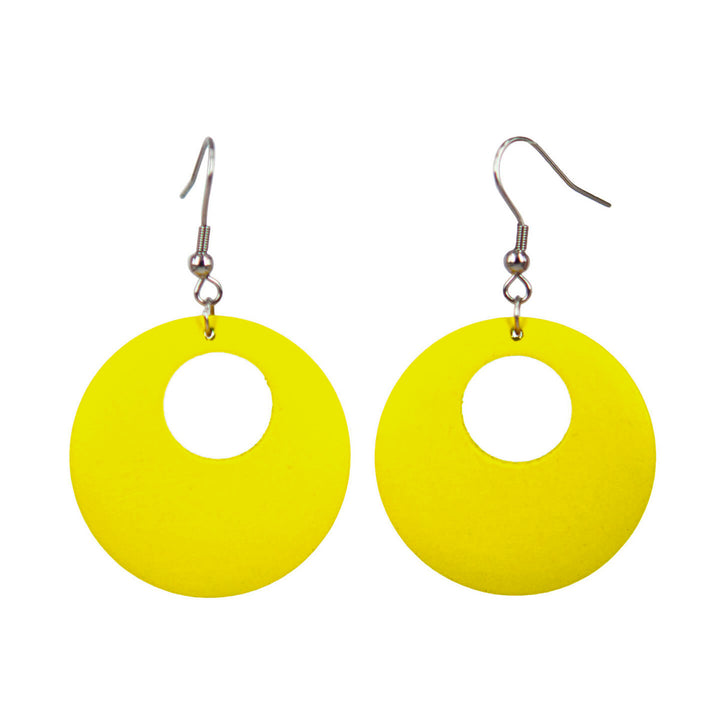 Domestic round wood earrings (Steel 316L)