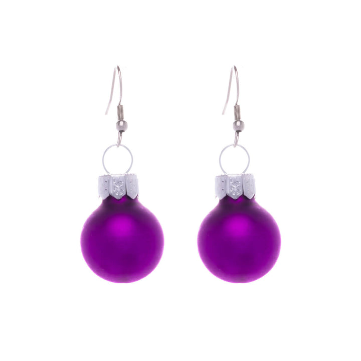 Matte finish Christmas ball earrings Christmas ornament ø1,9cm