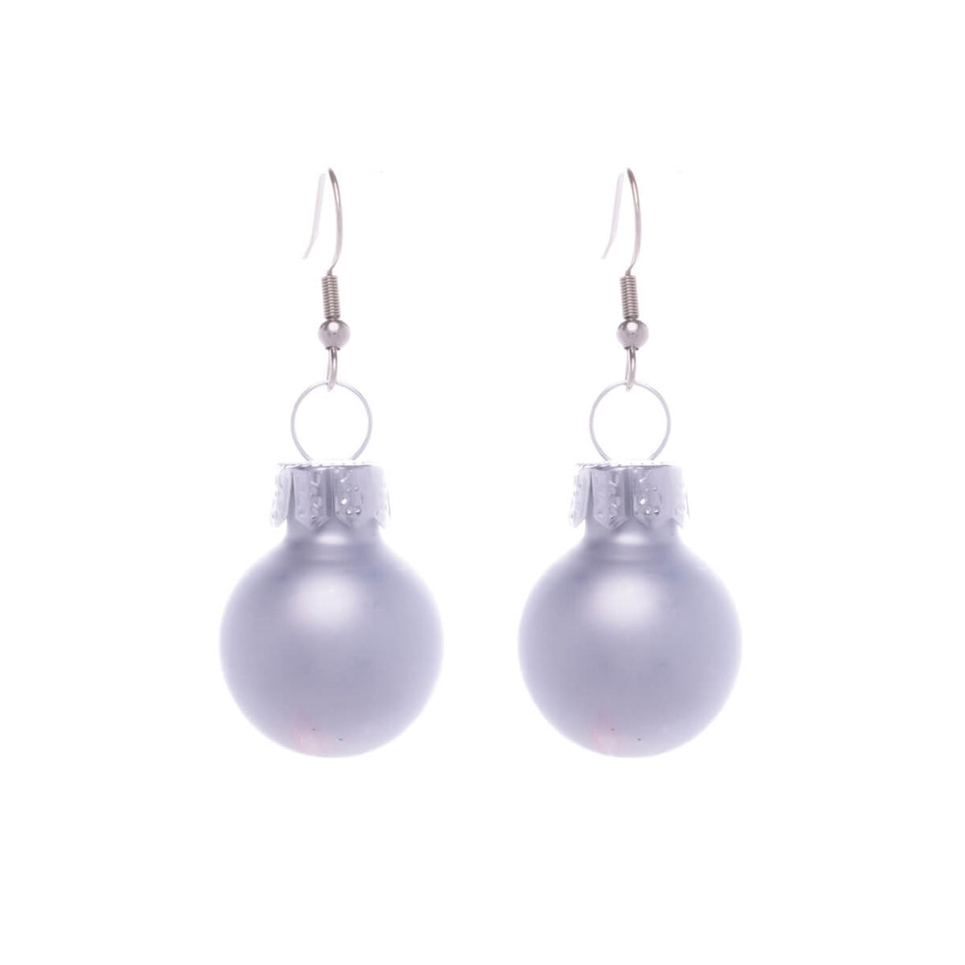 Matte finish Christmas ball earrings Christmas ornament ø1,9cm