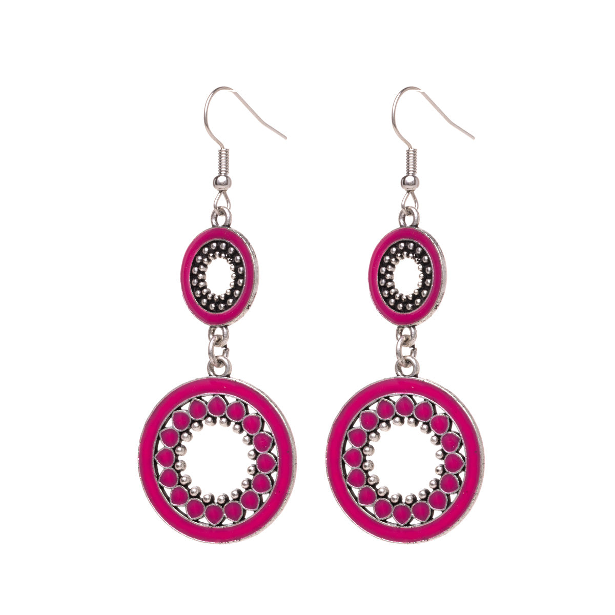 Coloured hanging renngas earrings