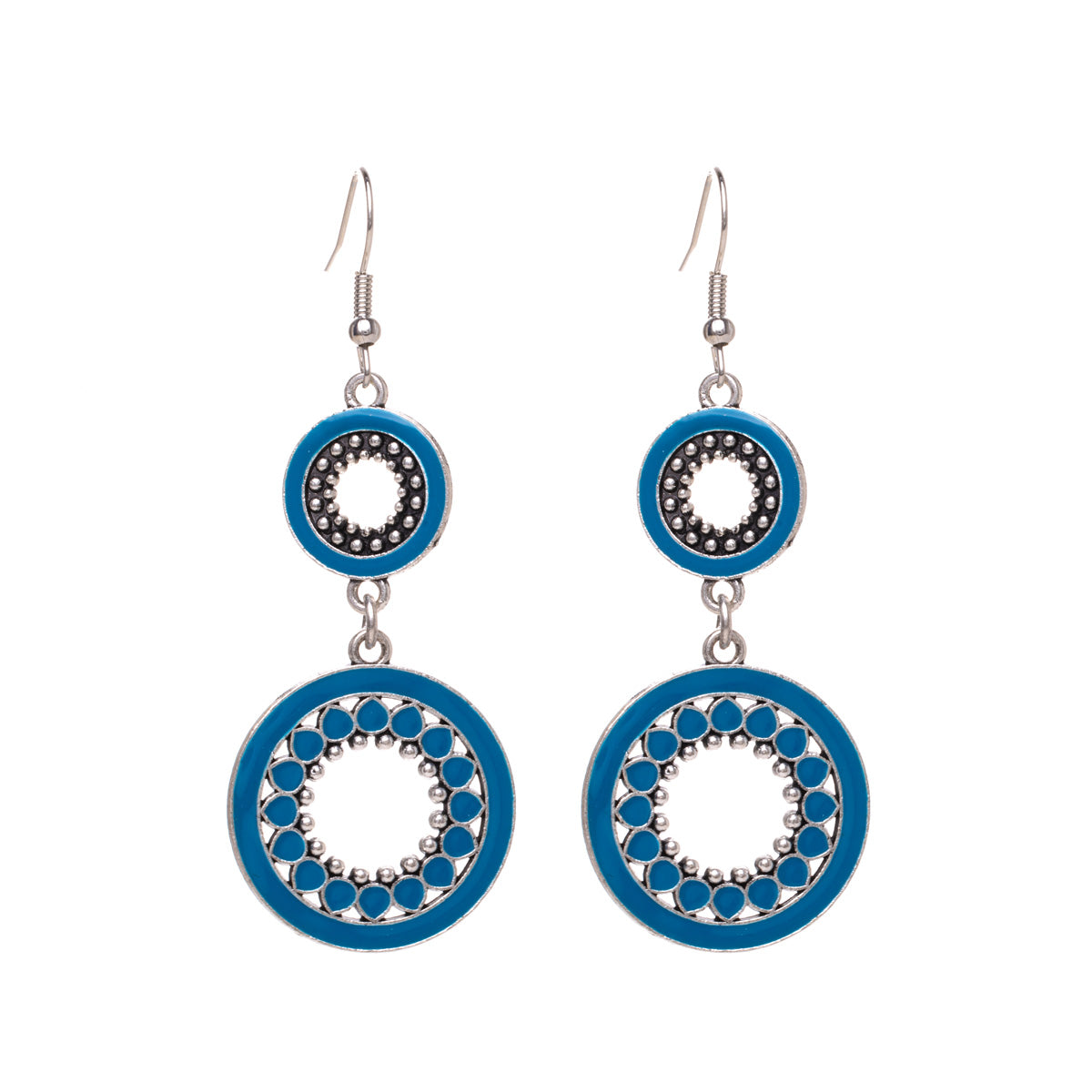 Coloured hanging renngas earrings