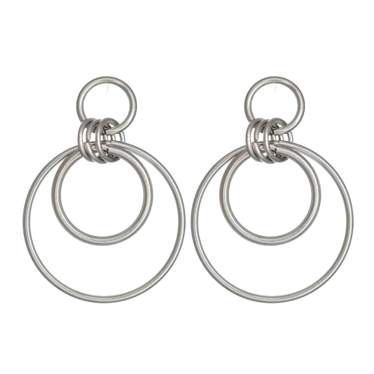 Steel rings hanging earrings (Steel 316L)