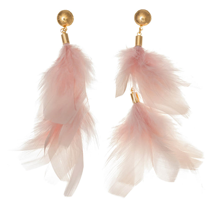 Big hanging feather earrings 12cm