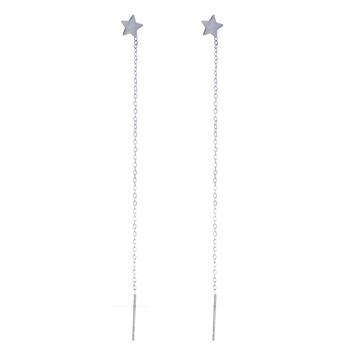 Chain earrings with star (18K Steel 316L)