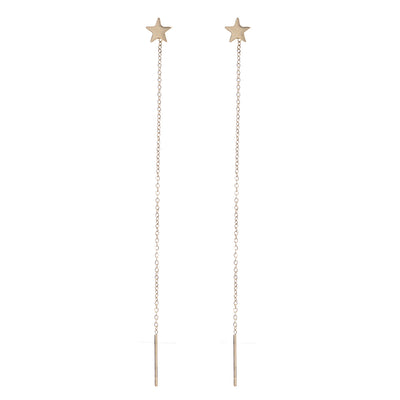 Chain earrings with star (18K Steel 316L)