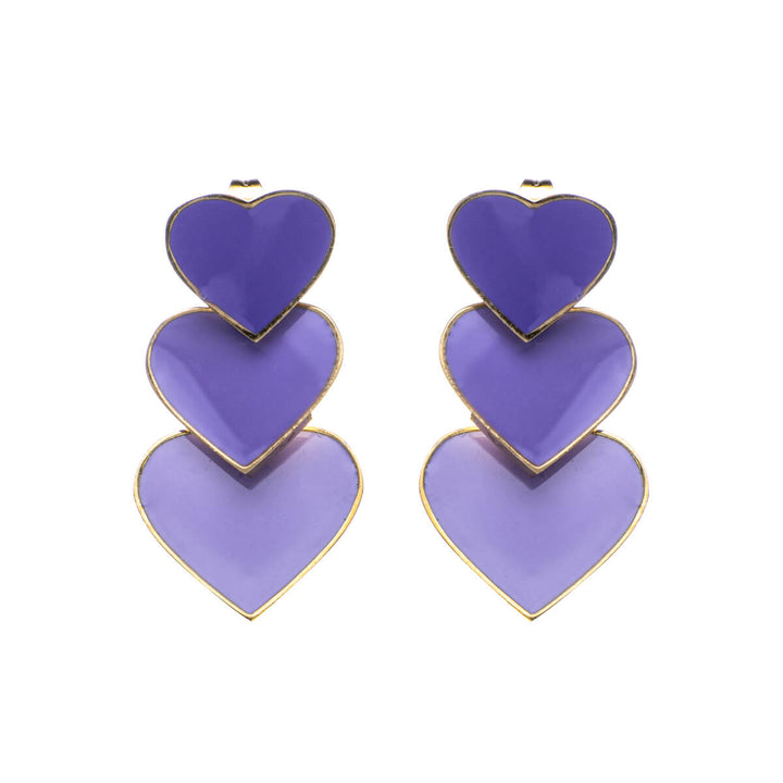 Hanging three hearts earrings (Steel 316L)