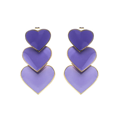 Hanging three hearts earrings (Steel 316L)