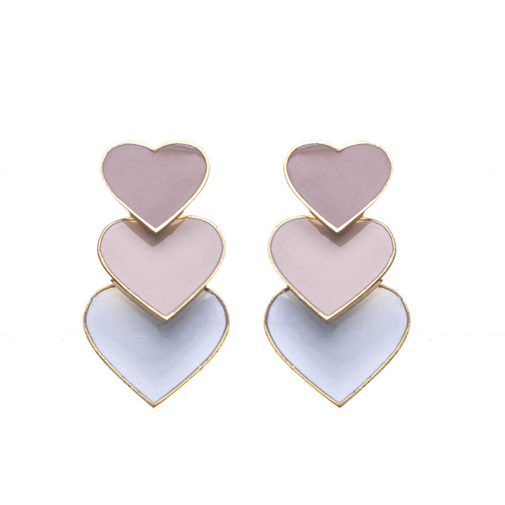 Hanging three hearts earrings (Steel 316L)