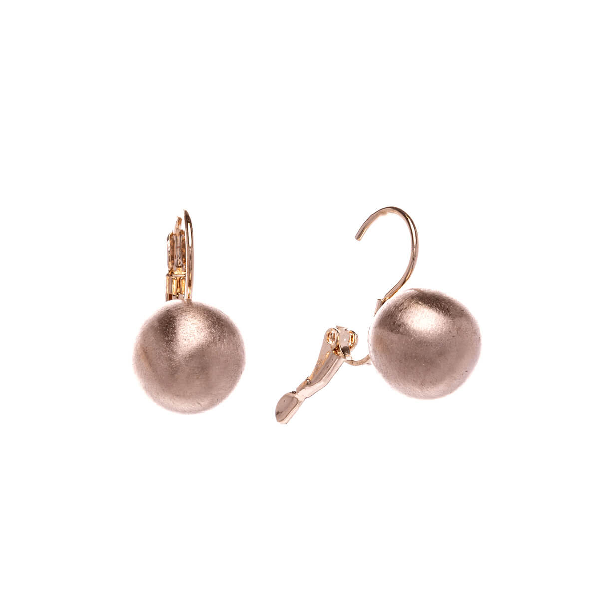 Dangling metal pearl earrings 12mm