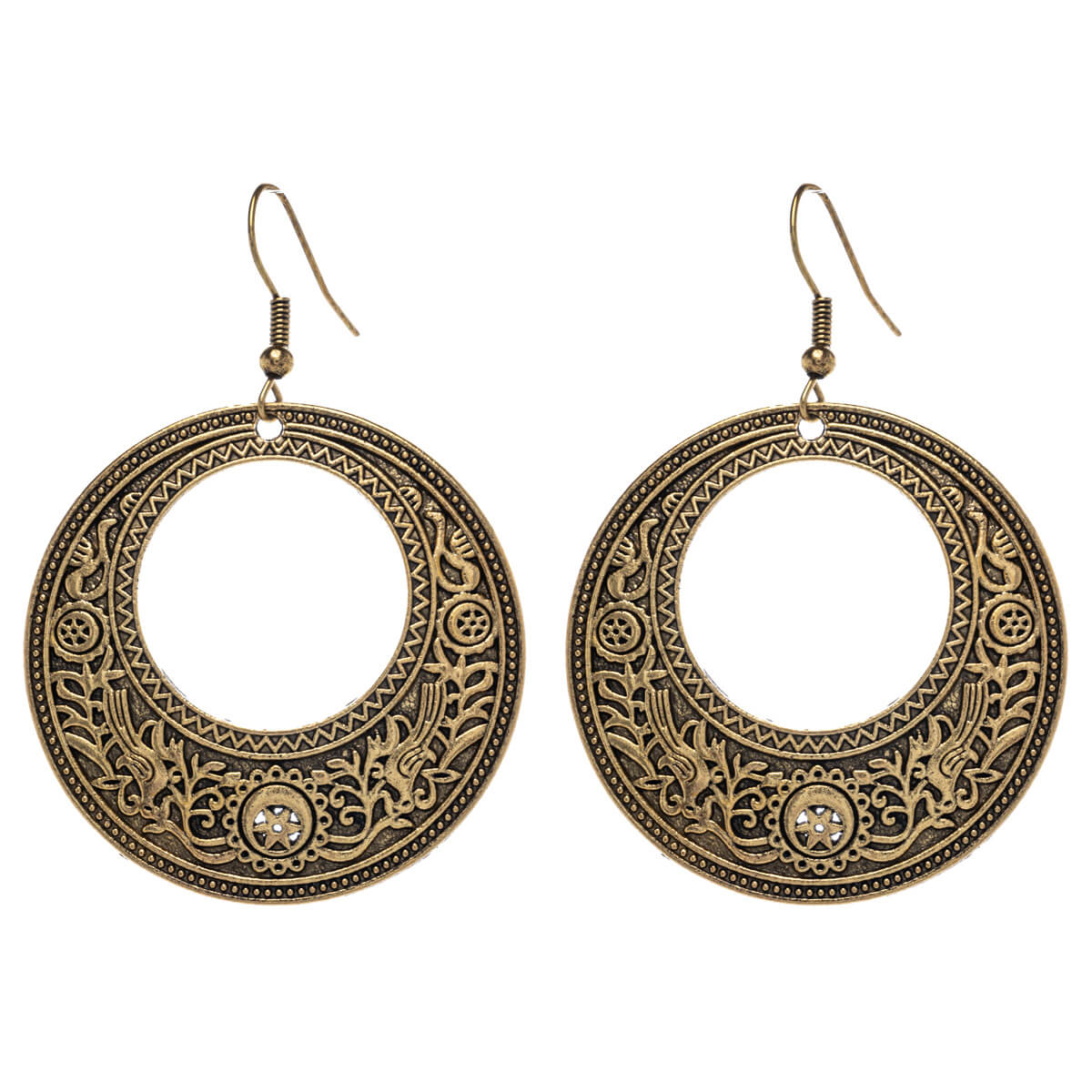 Textured round earrings