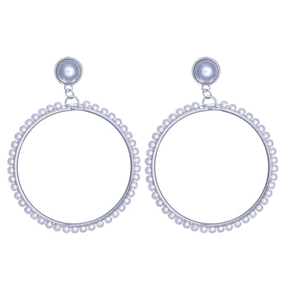 Hanging pearl rings earrings