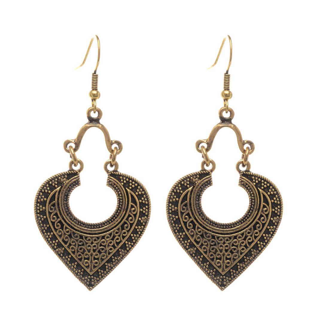 Bohemian hanging heart earrings