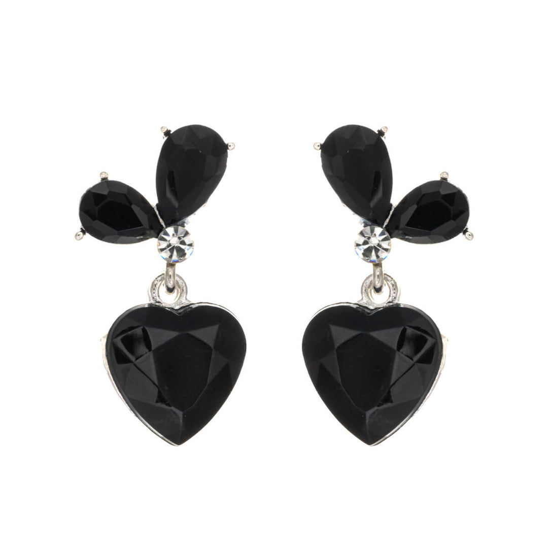 Two piece hanging heart earrings