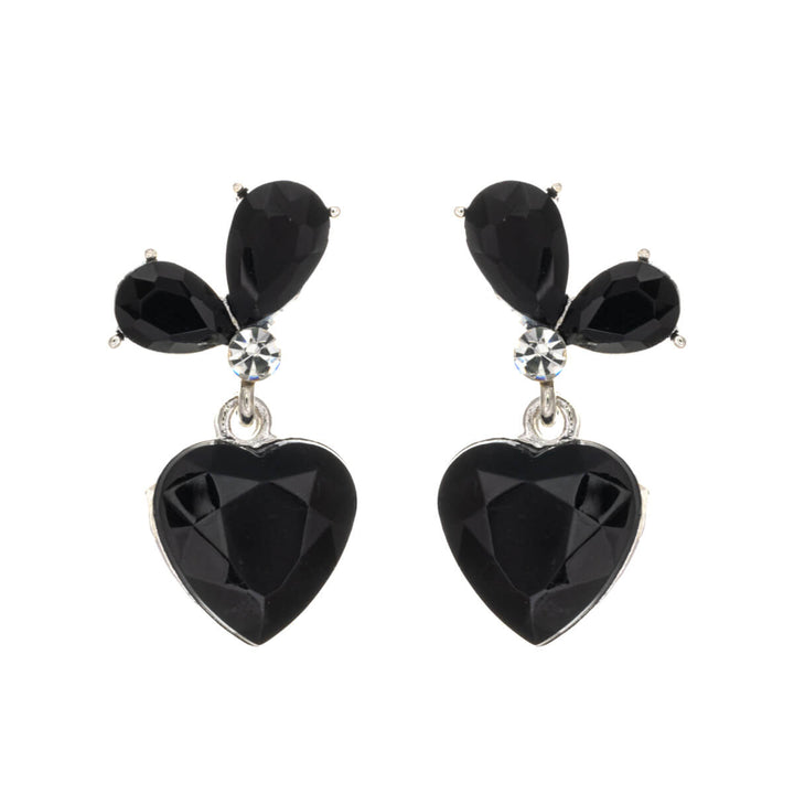 Two piece hanging heart earrings