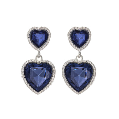 Two piece hanging heart earrings