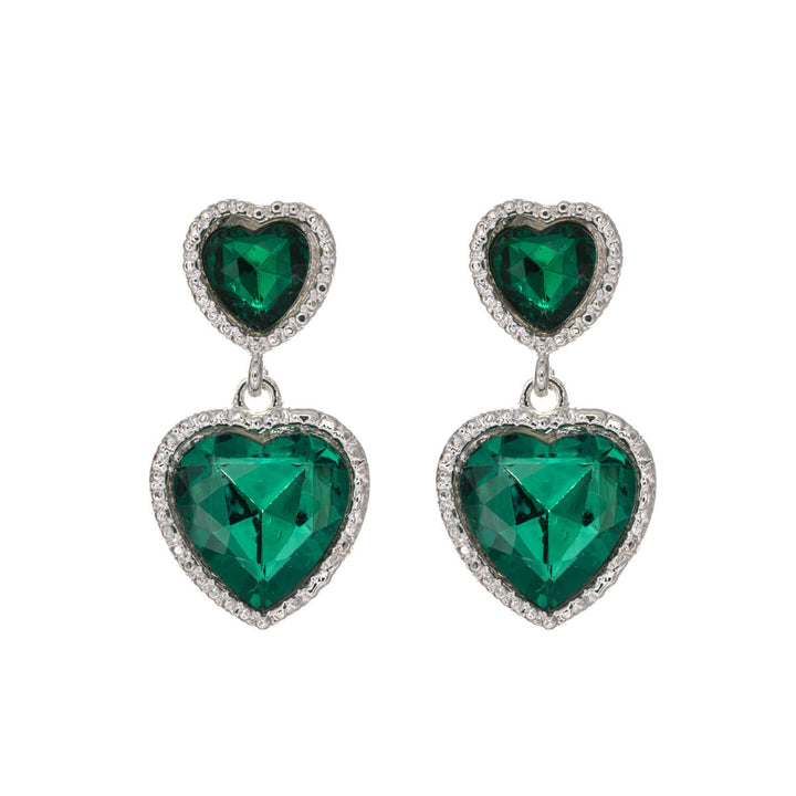 Two piece hanging heart earrings