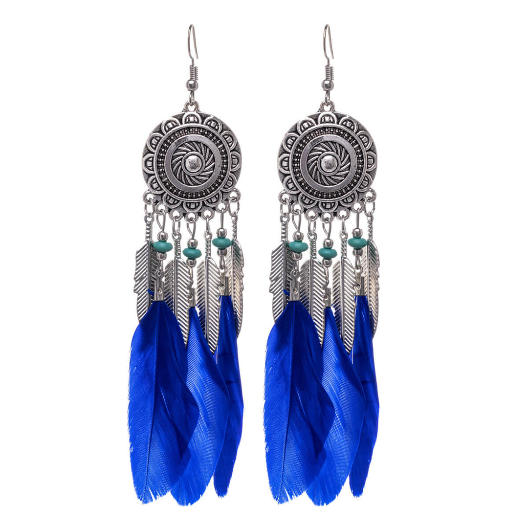 Big feather earrings poppy earrings