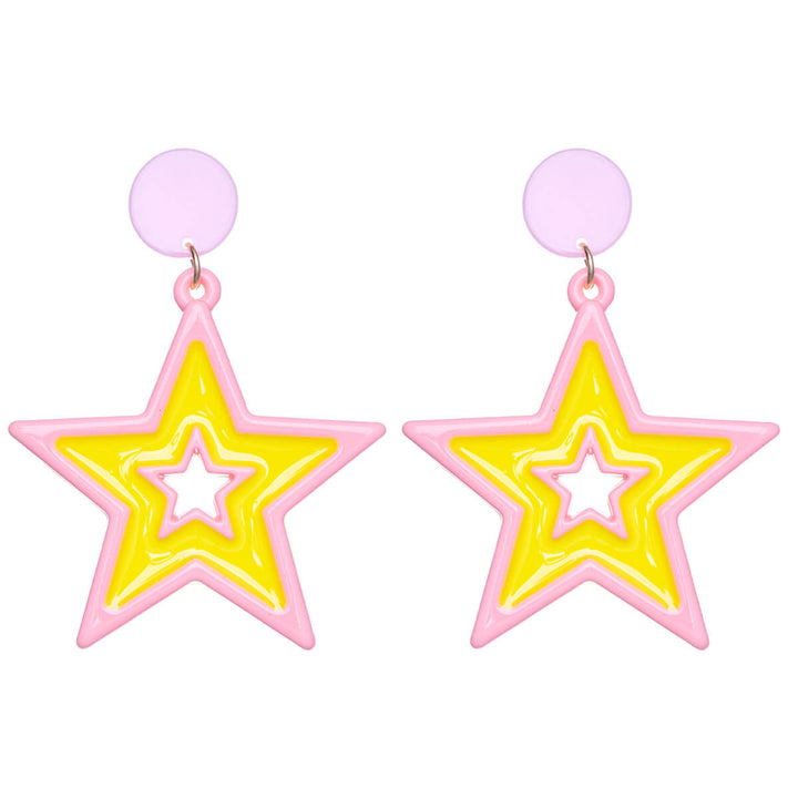 Colorful star earrings