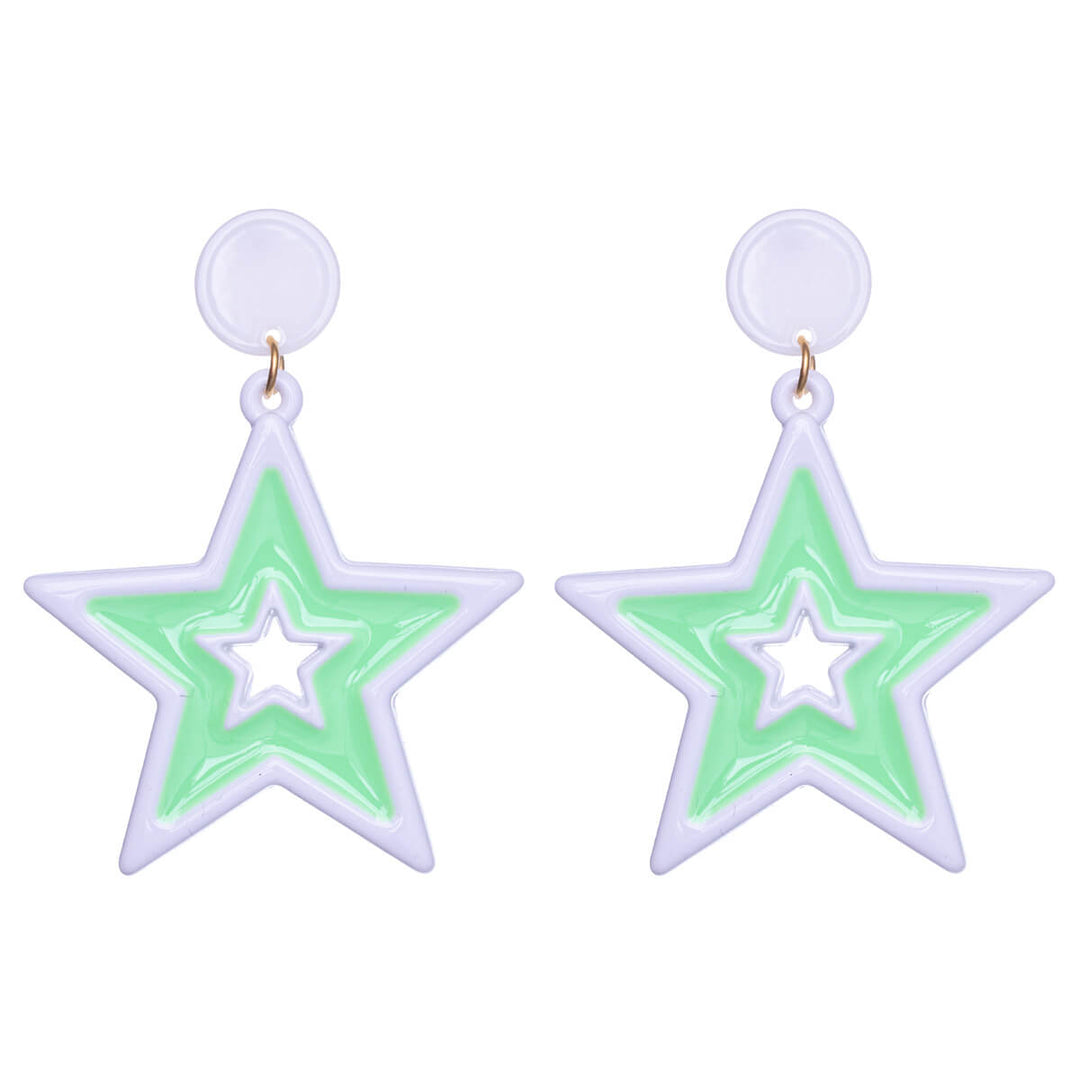 Colorful star earrings