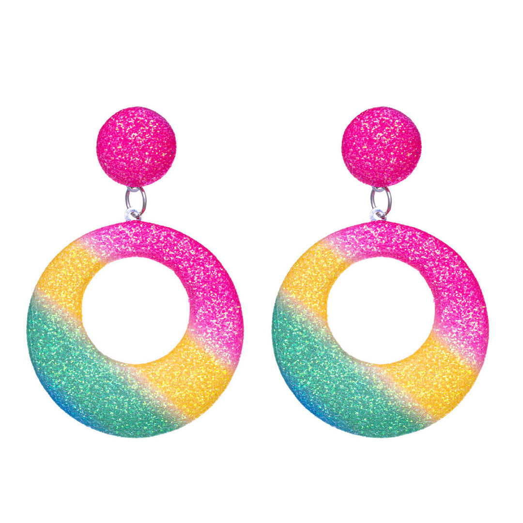 Multicoloured glitter Drop earrings