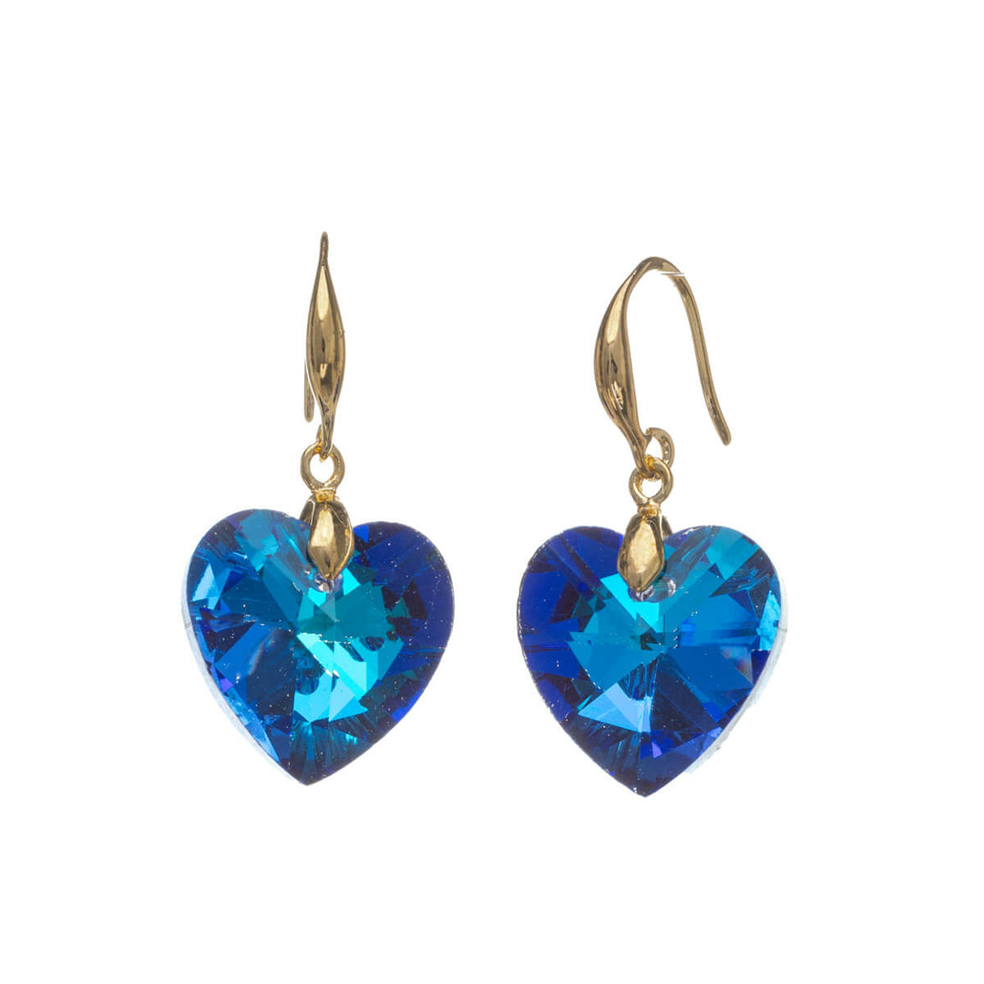 Hanging glass heart earrings