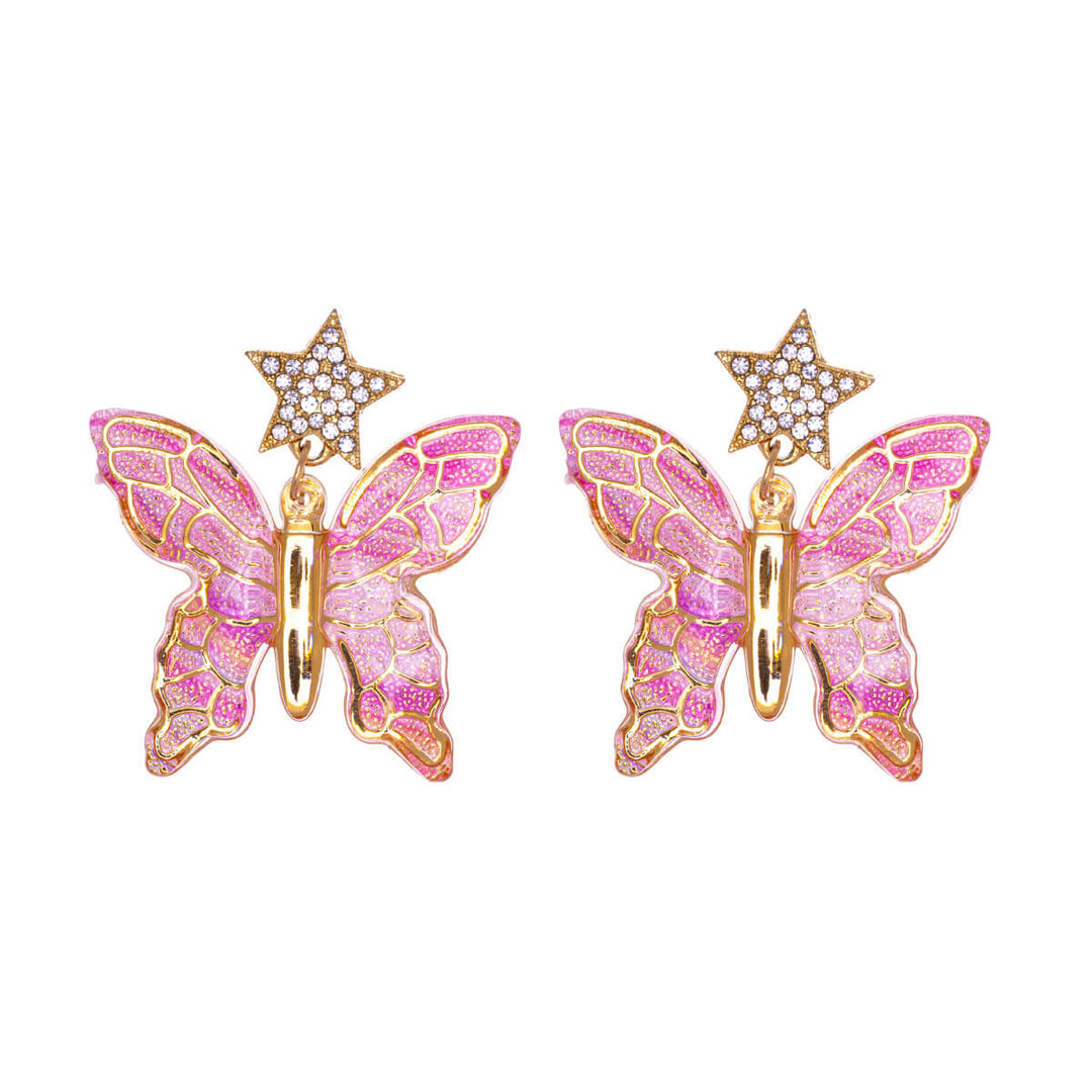 Hanging colourful butterfly earrings