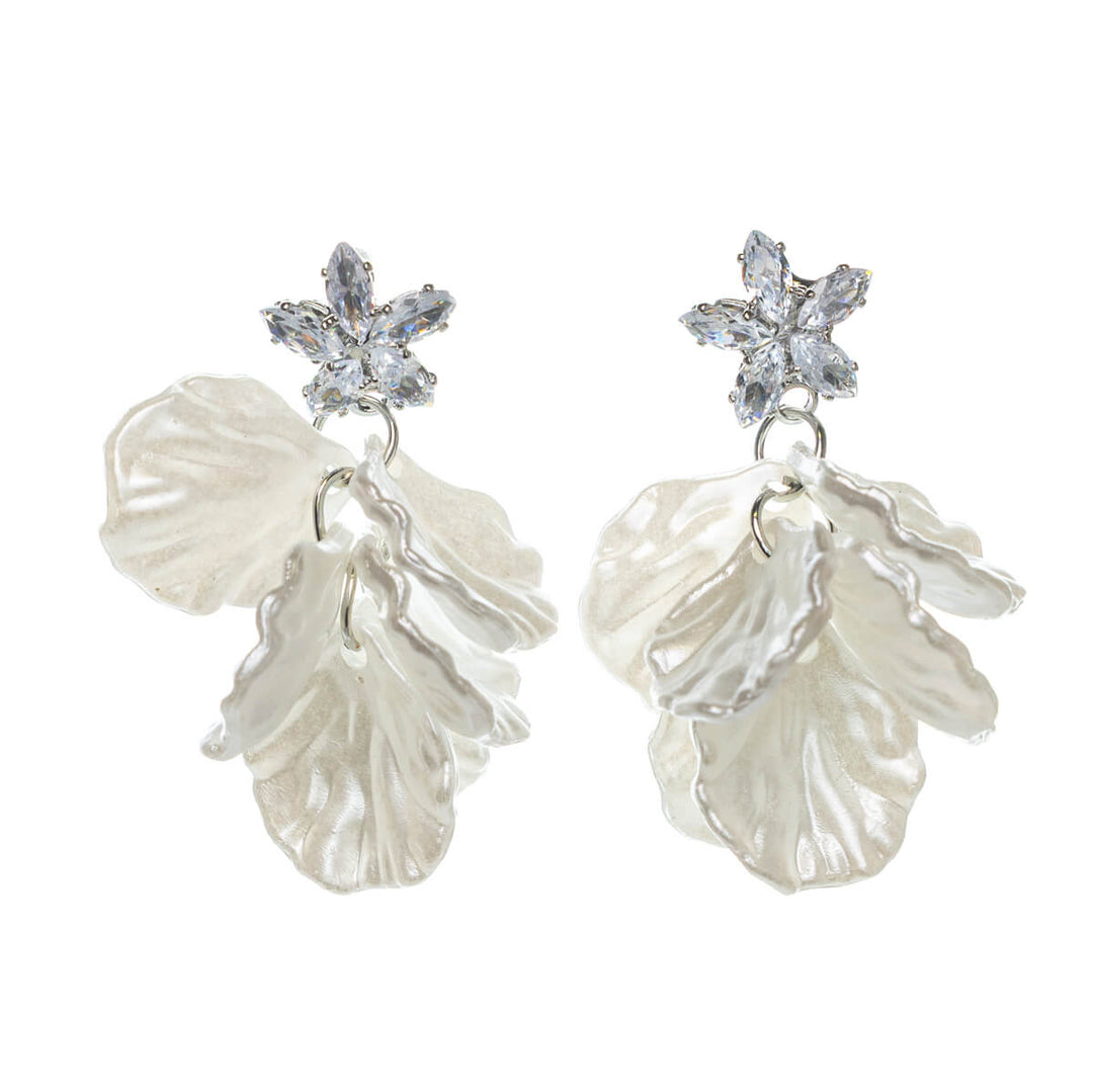 Pearl shell earrings with stone star