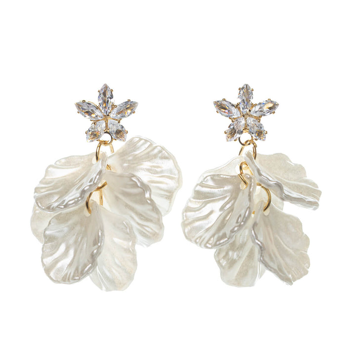 Pearl shell earrings with stone star