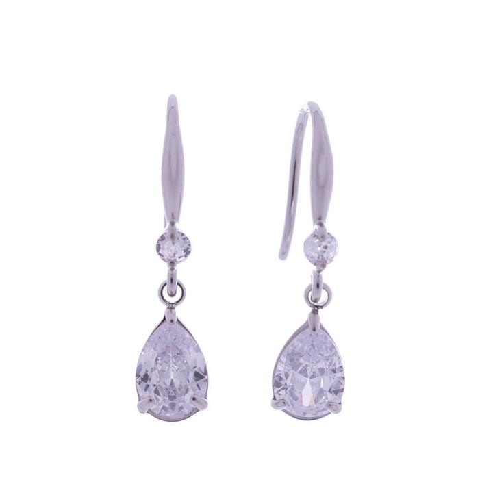 Zirconia drop earrings with hook (Steel 316L)