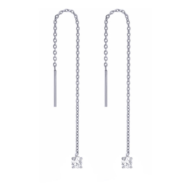 Steel chain earrings with zirconia stone (Steel 316L)
