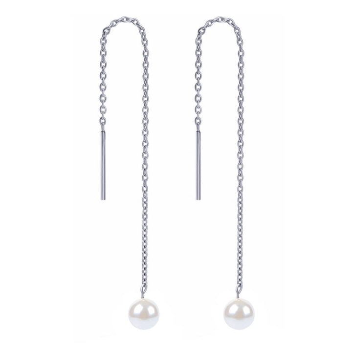 Steel chain earrings with bead (Steel 316L)