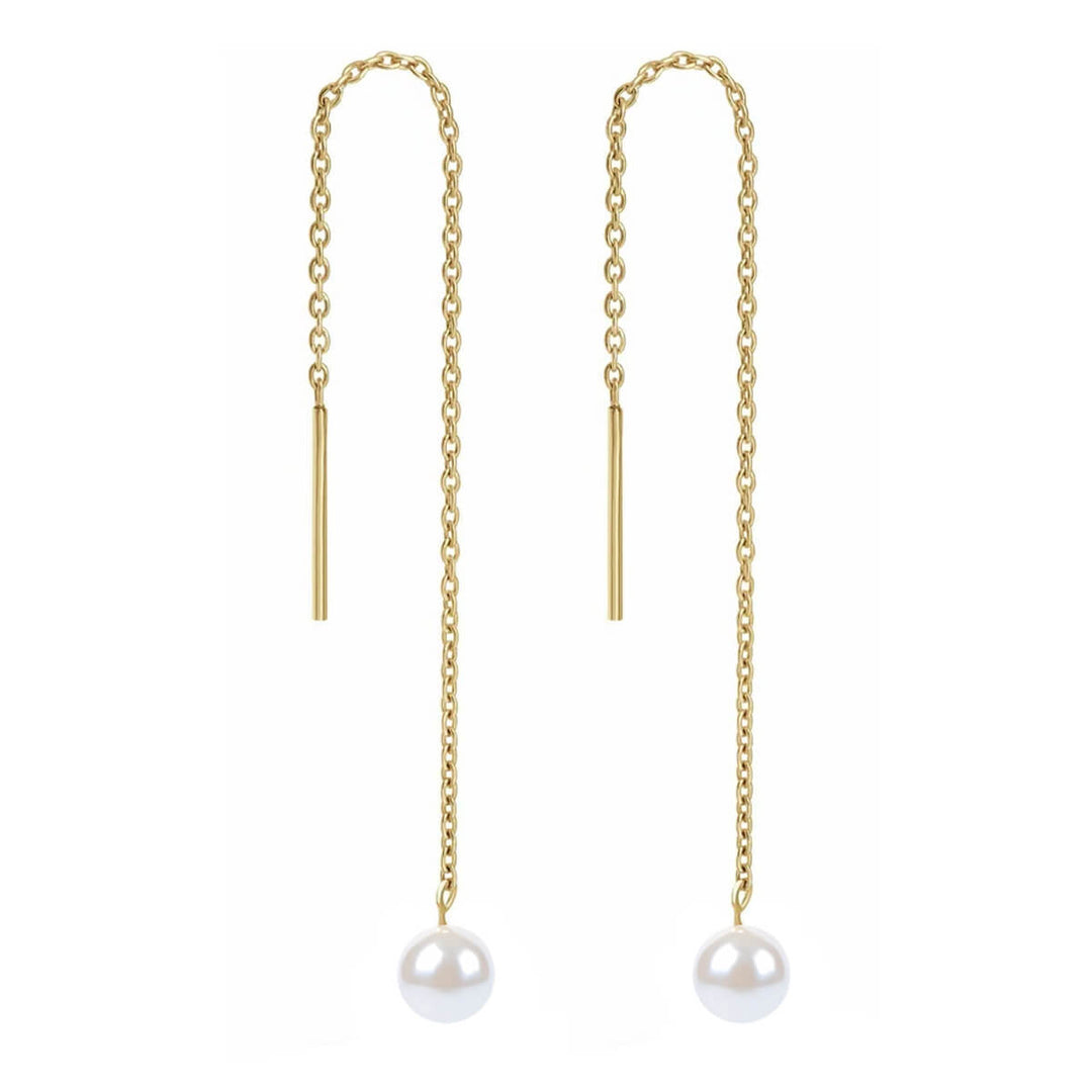 Steel chain earrings with bead (Steel 316L)