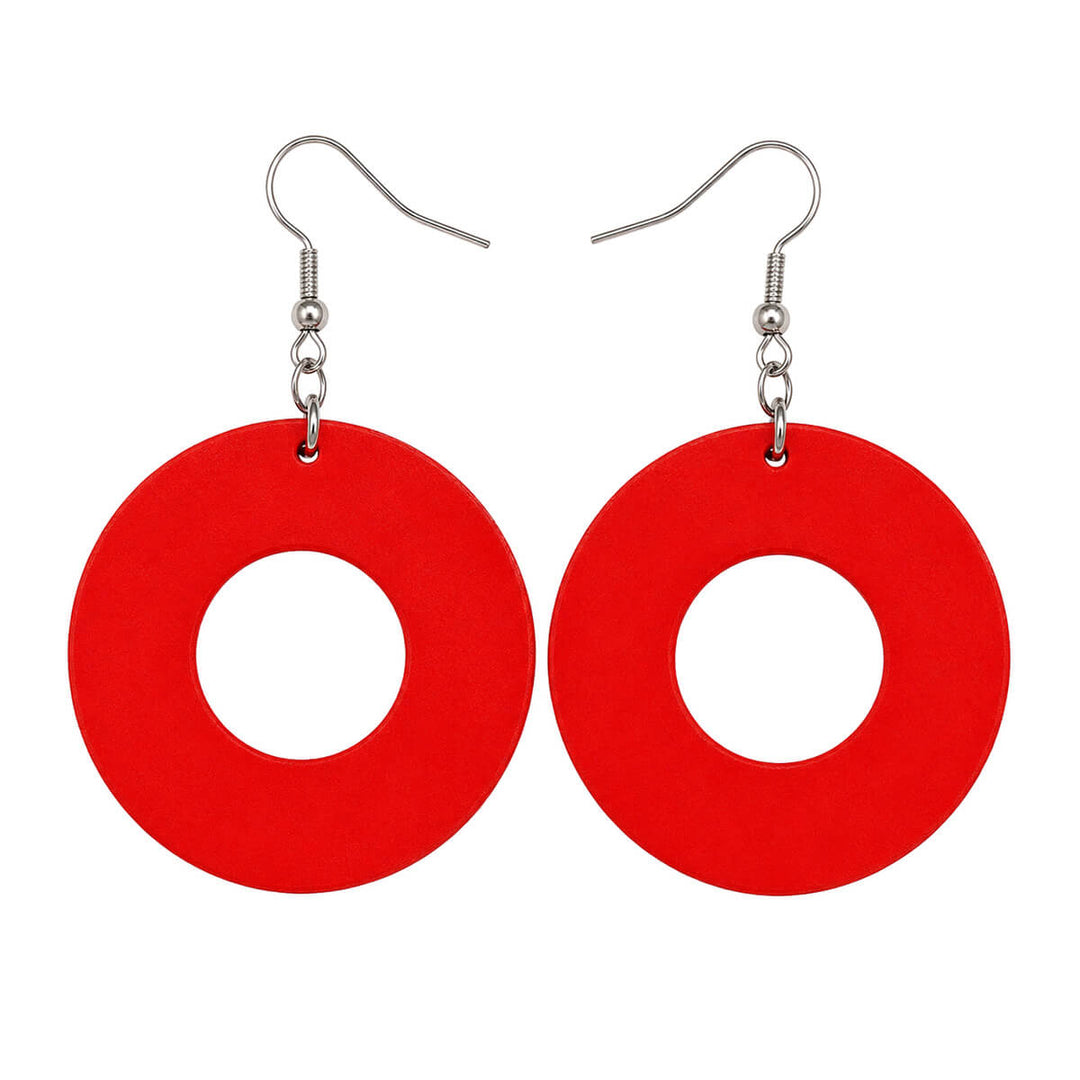 Wooden circle earrings (Steel 316L)
