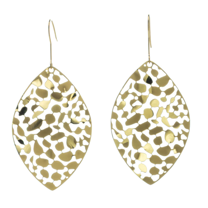 Steel textured leaf earrings (Steel 316L)
