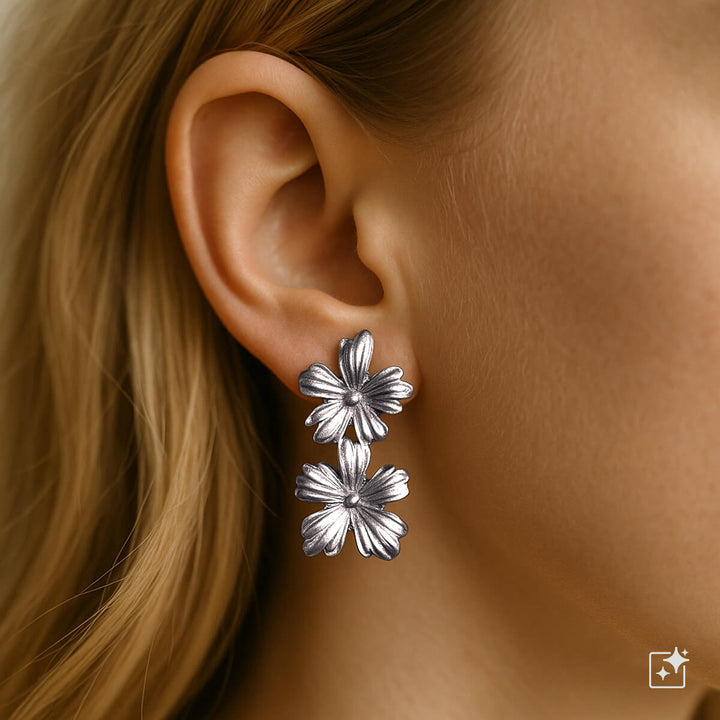 Hanging flower earrings (Steel 316L)