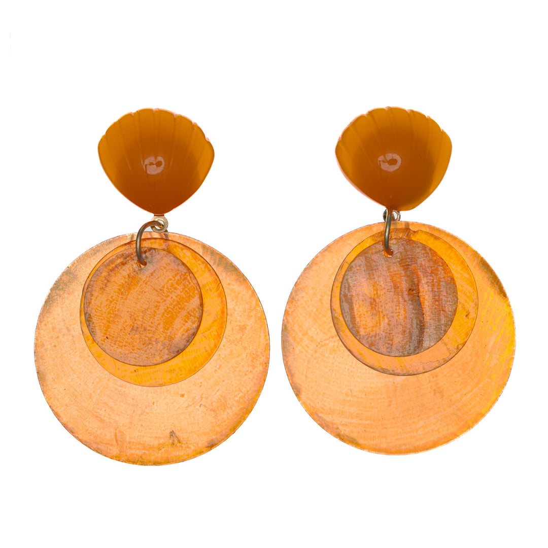 Hanging shell hockey earrings