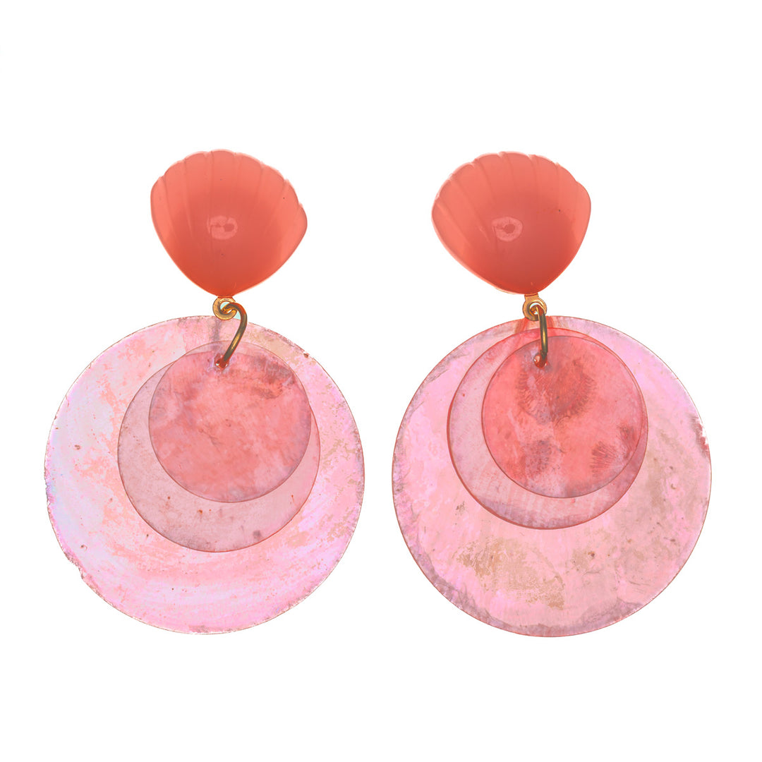 Hanging shell hockey earrings