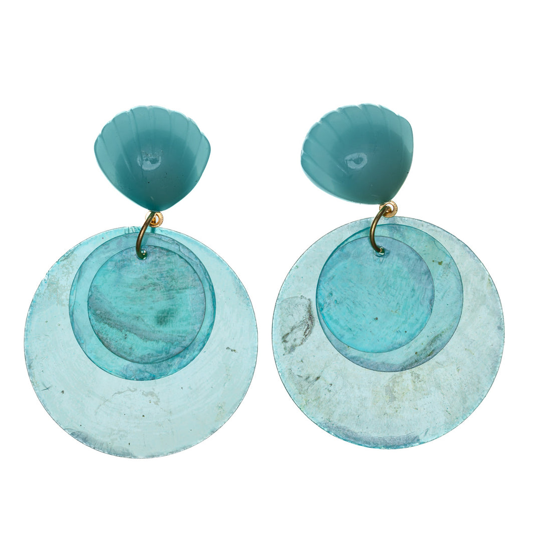 Hanging shell hockey earrings