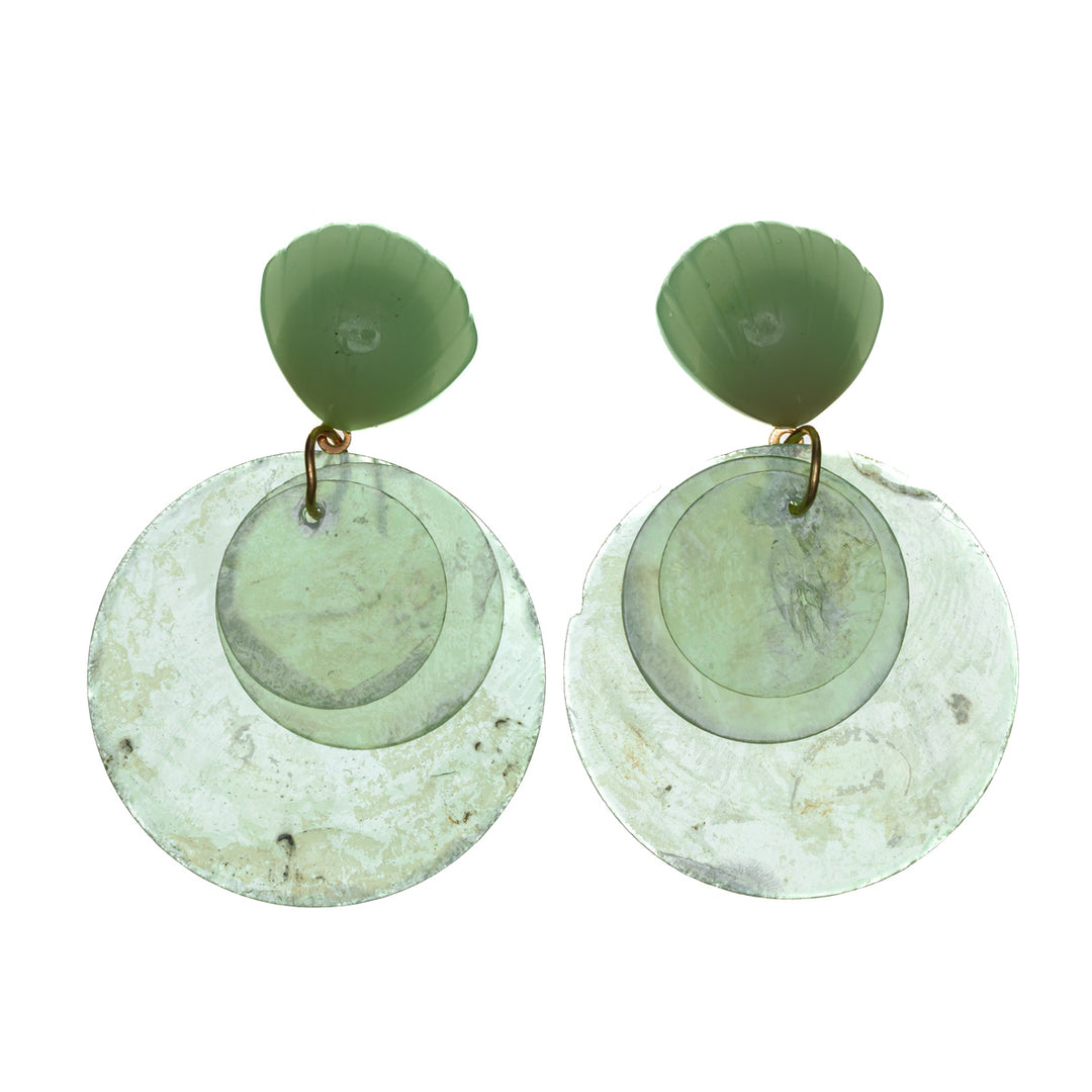 Hanging shell hockey earrings