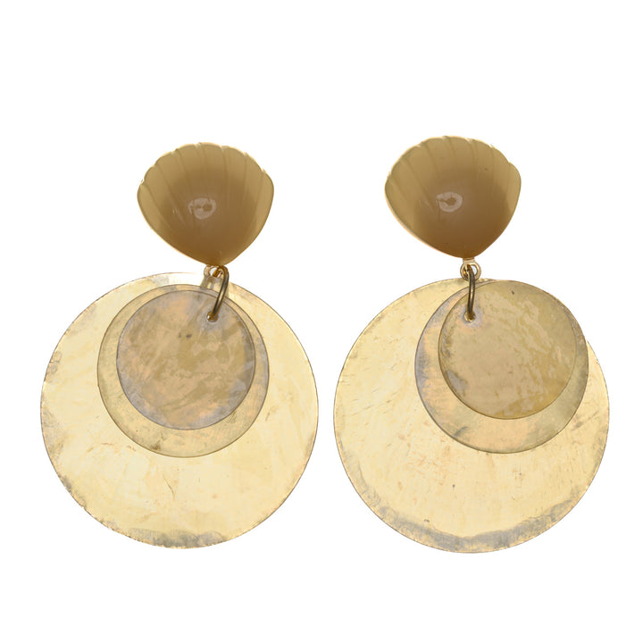 Hanging shell hockey earrings
