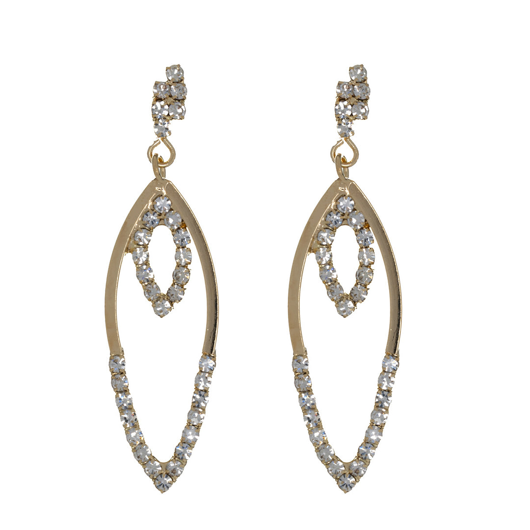 Rhinestone earrings with hanging tips
