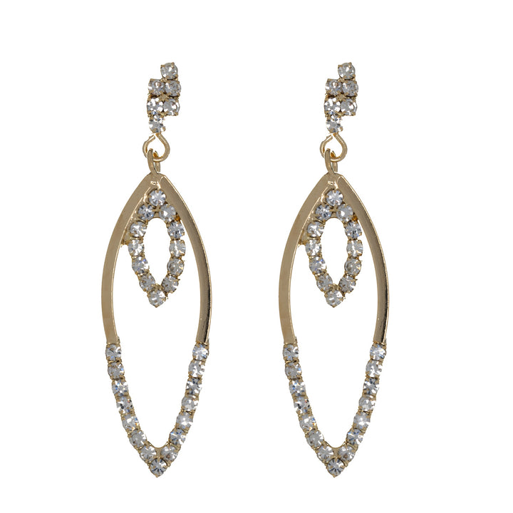 Rhinestone earrings with hanging tips