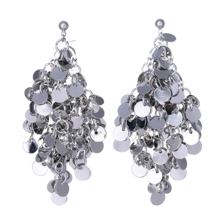 Metallic sequin box Drop earrings