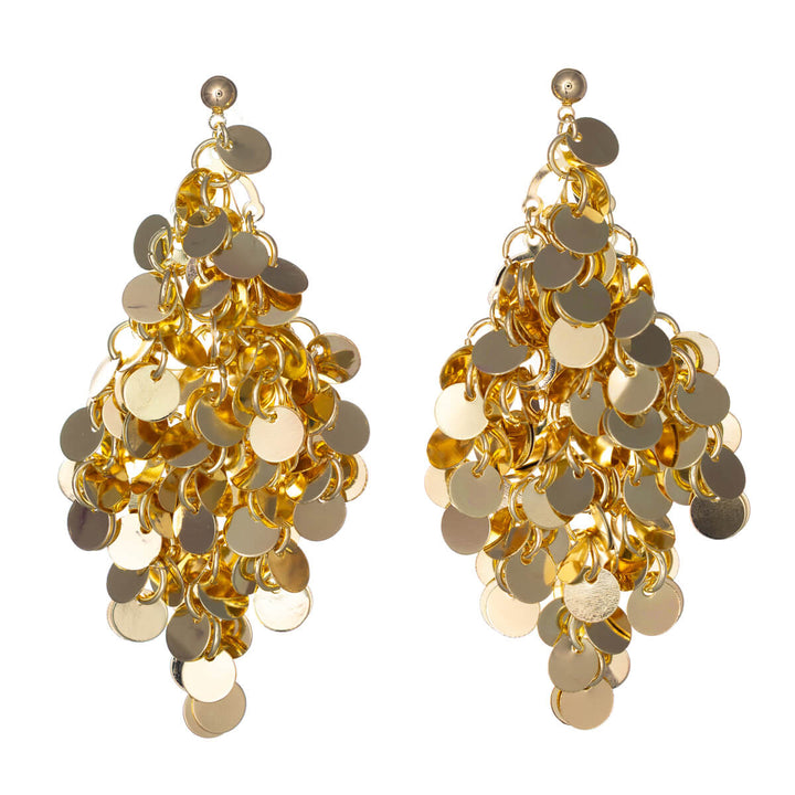 Metallic sequin box Drop earrings