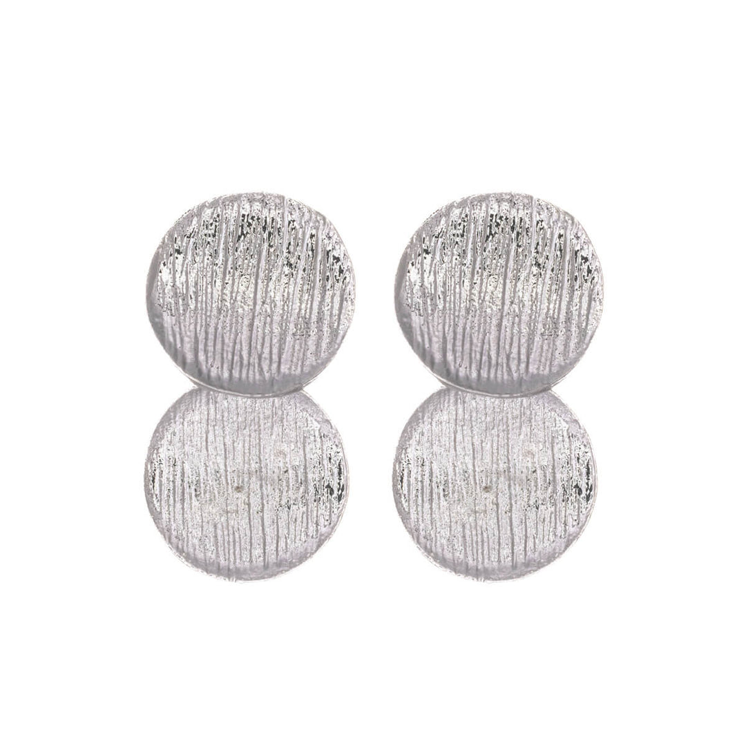 Dangling flat round drop earrings (316L steel)