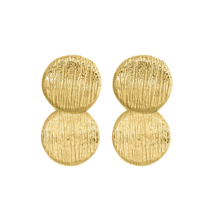 Dangling flat round drop earrings (316L steel)