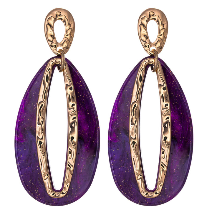 Colorful sparkling ovals Drop earrings