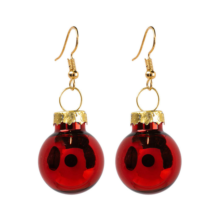 Mirrored Christmas ball earrings ø2cm (316L steel)